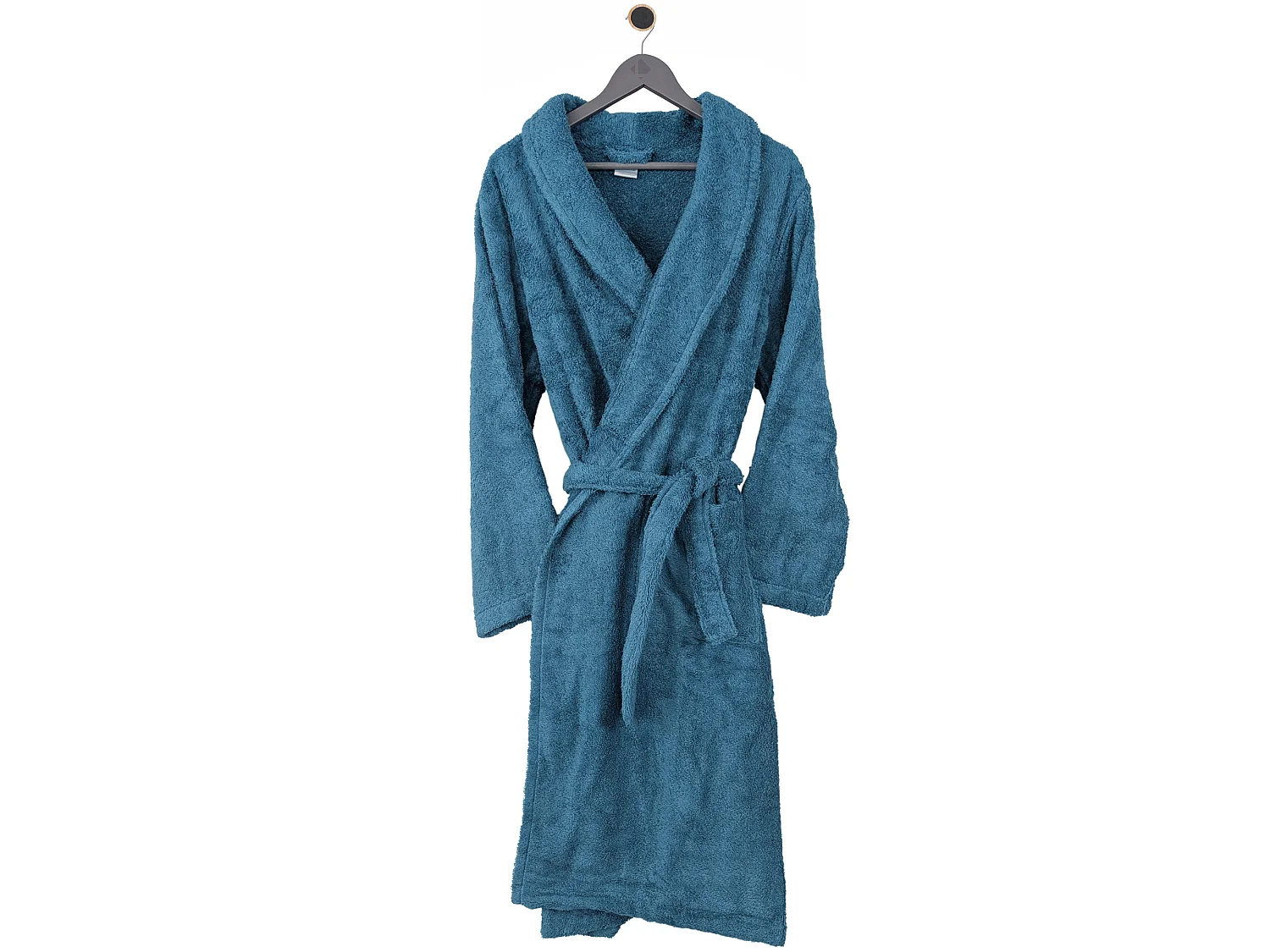 Peignoir col châle ROYAL CRESENT éponge coton taille M bleu céleste