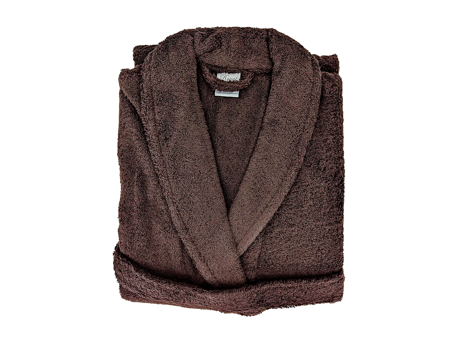 Peignoir col châle ROYAL CRESENT éponge coton taille L marron taupe