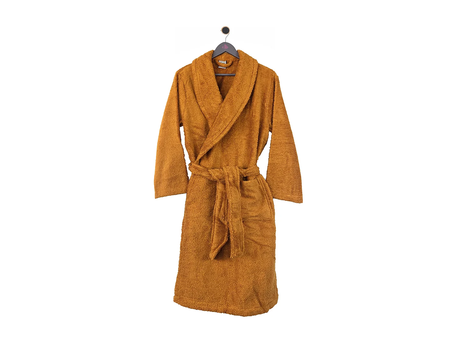 Peignoir col châle ROYAL CRESENT éponge coton taille M jaune miel