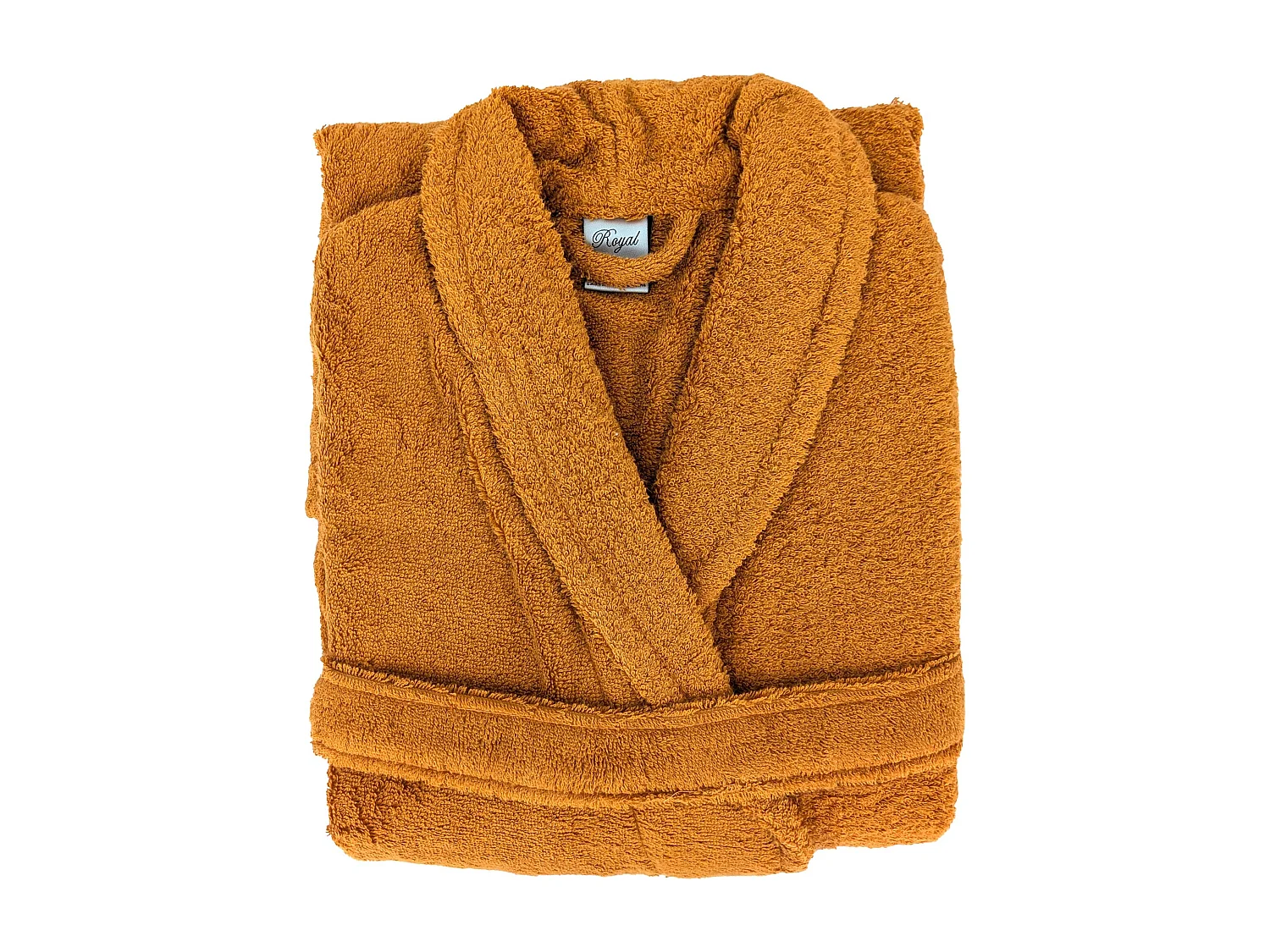 Peignoir col châle ROYAL CRESENT éponge coton taille M jaune miel