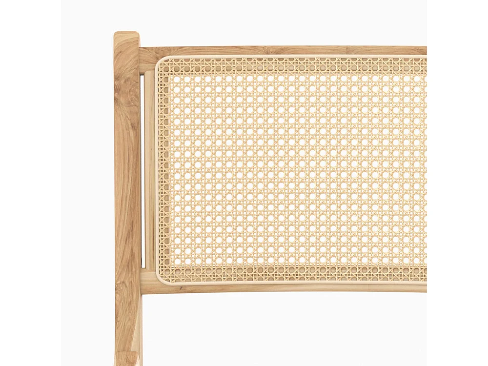 Lot de 2 chaises en bois de teck et rotin - Kyla