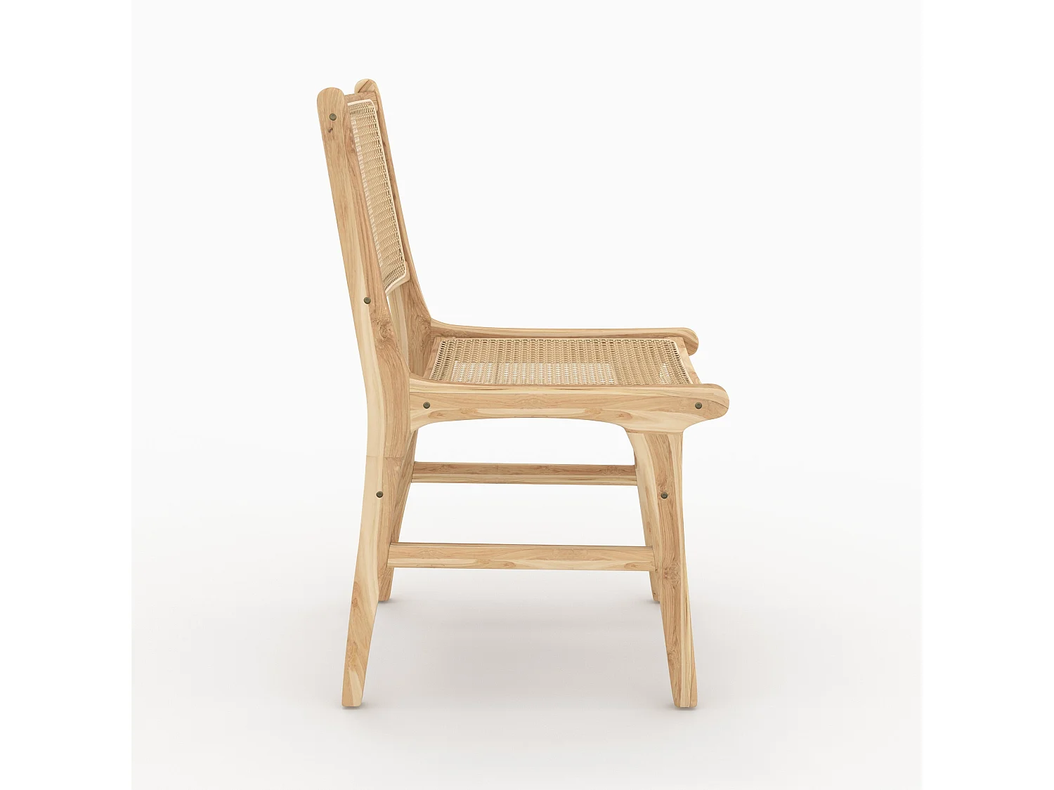 Lot de 2 chaises en bois de teck et rotin - Kyla