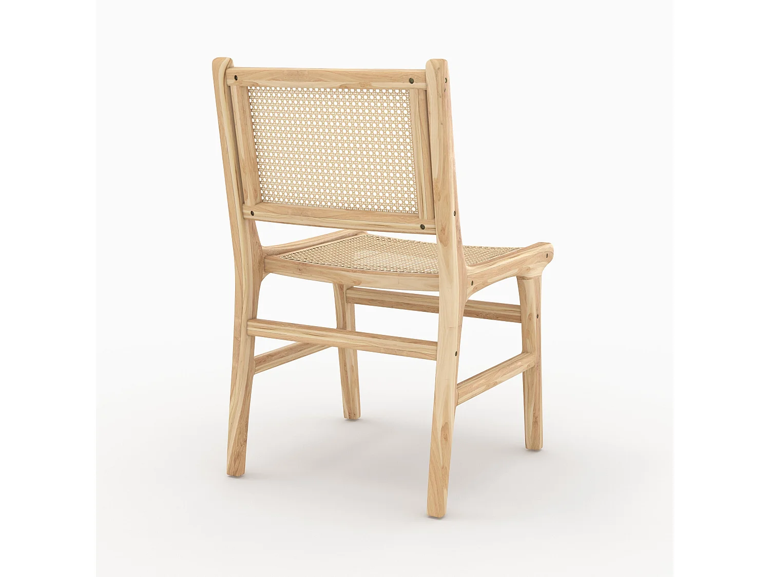 Lot de 2 chaises en bois de teck et rotin - Kyla