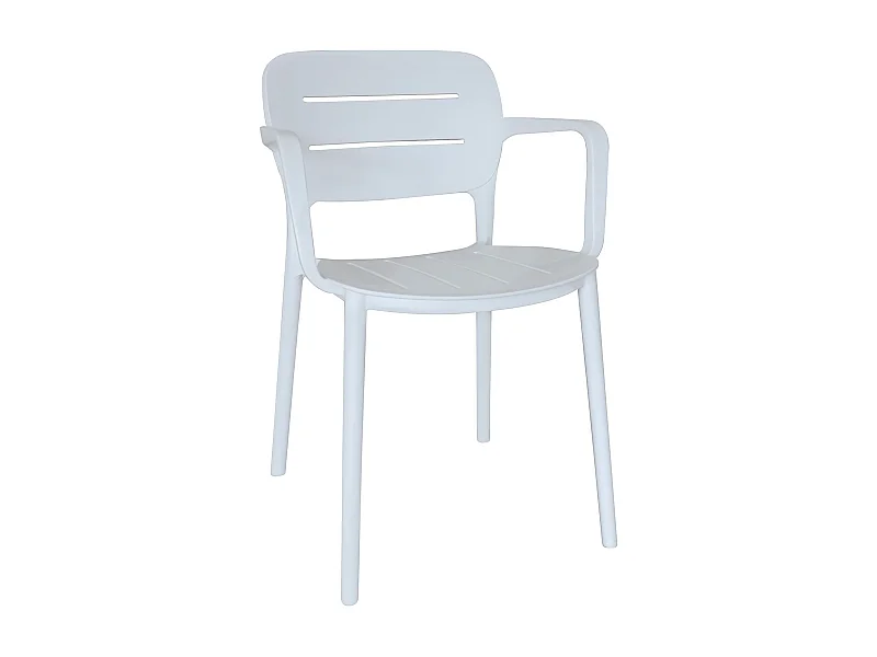 Now's Home - Lot De 4 Fauteuils De Table Blanc Exterieur En Polypropylene