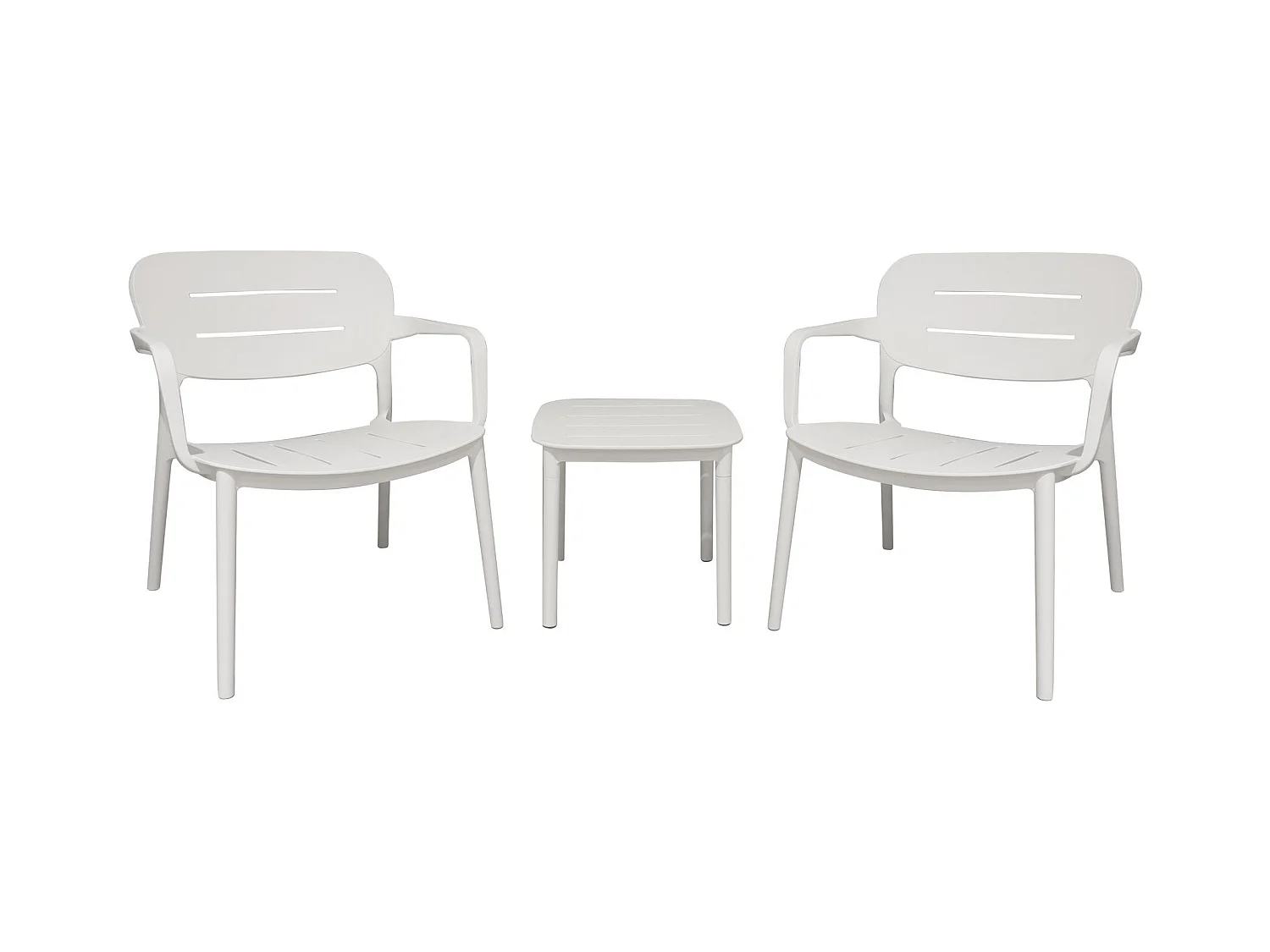 Now's Home - Salon De Jardin En Polypropylene Blanc