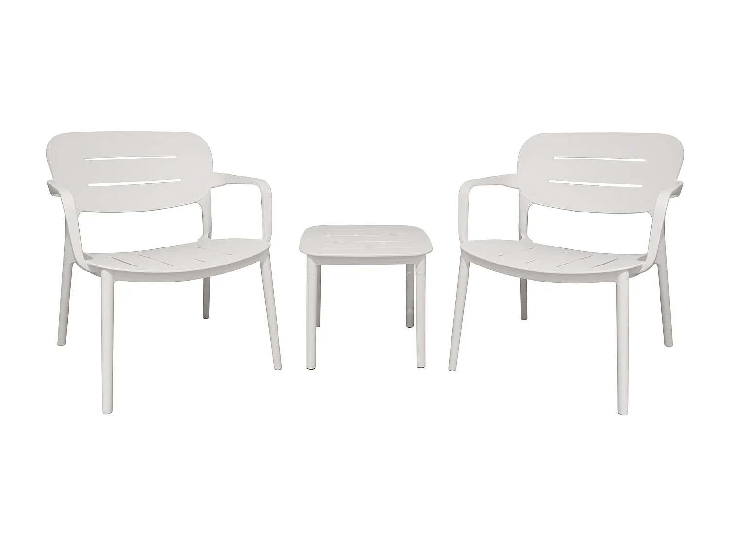 Now's Home - Salon De Jardin En Polypropylene Blanc