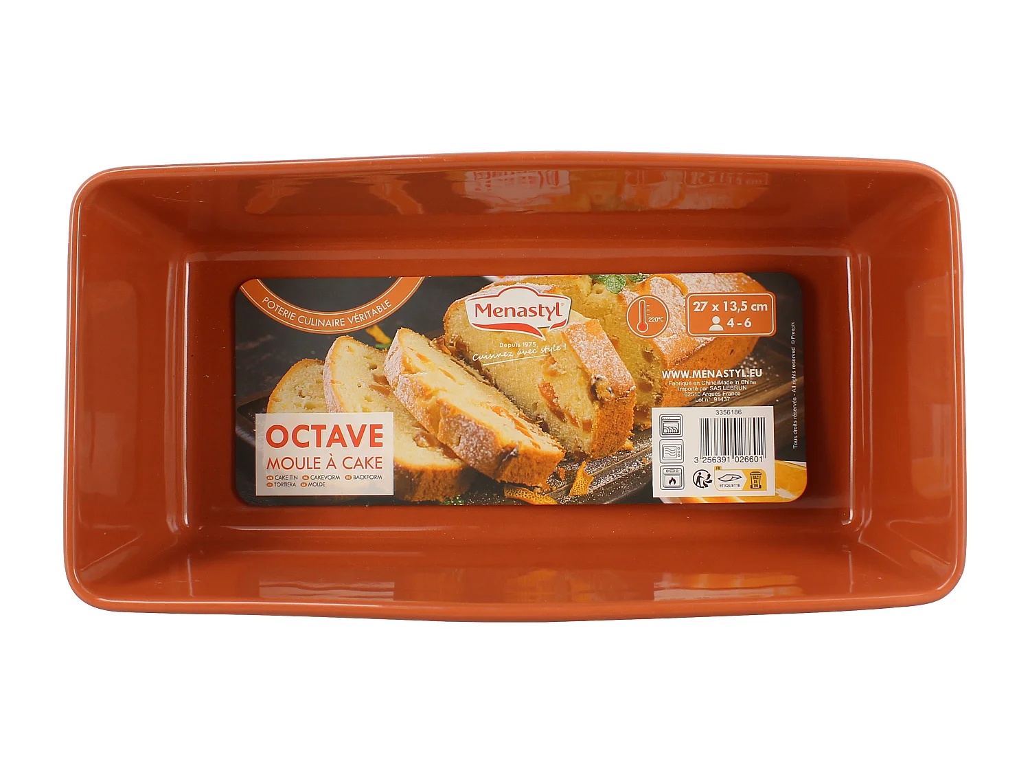 Menastyl - Moule A Cake Octave 27x13.5cm En Gres Terracotta
