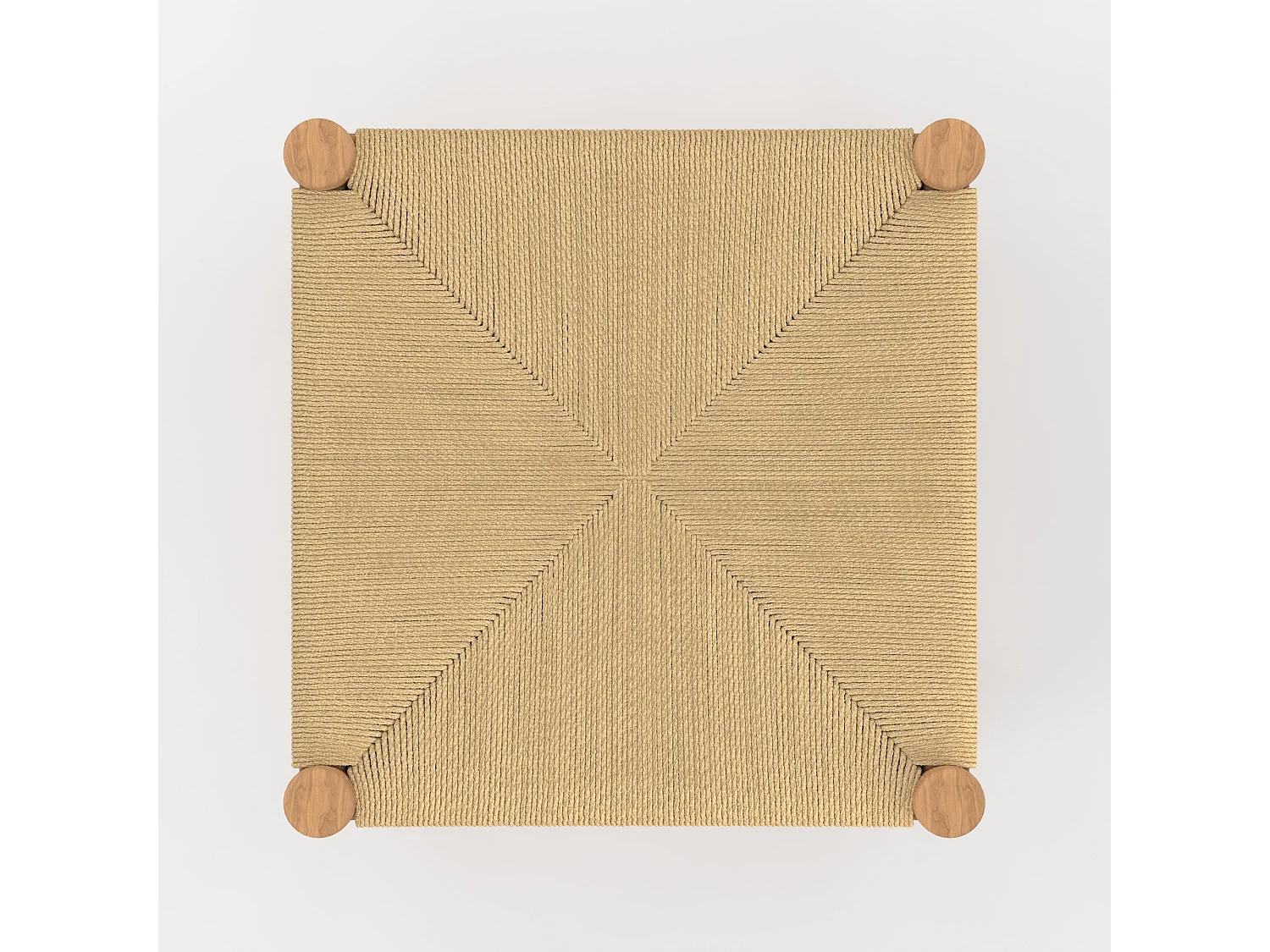 Tabouret pour ilot central 65 cm en teck et rotin - Kaïa