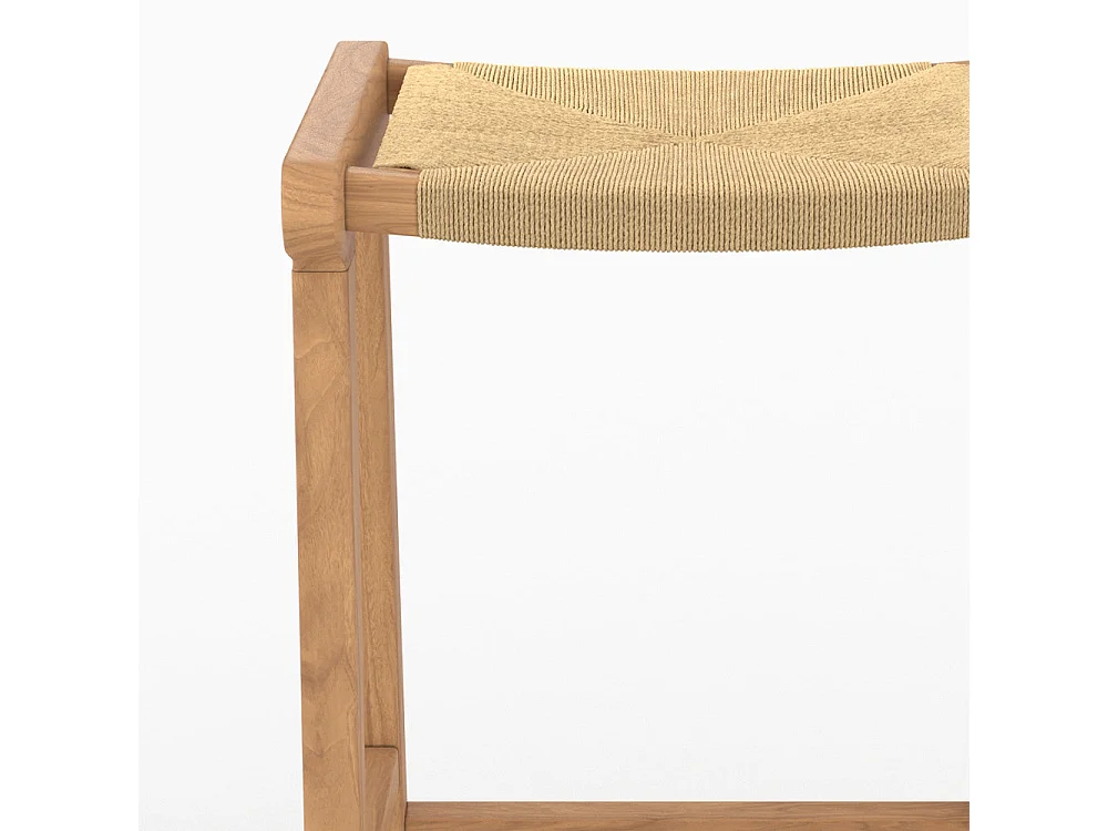 Sgabello per isola centrale 68 cm in teak e rattan - Kuna