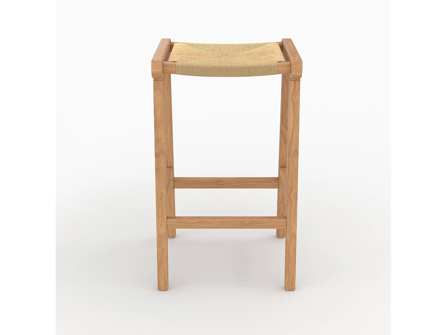 Sgabello per isola centrale 68 cm in teak e rattan - Kuna
