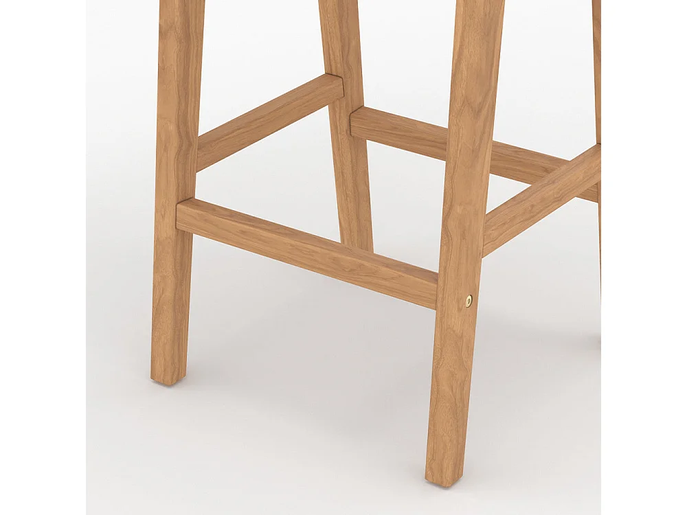 Sgabello per isola centrale 68 cm in teak e rattan - Kuna