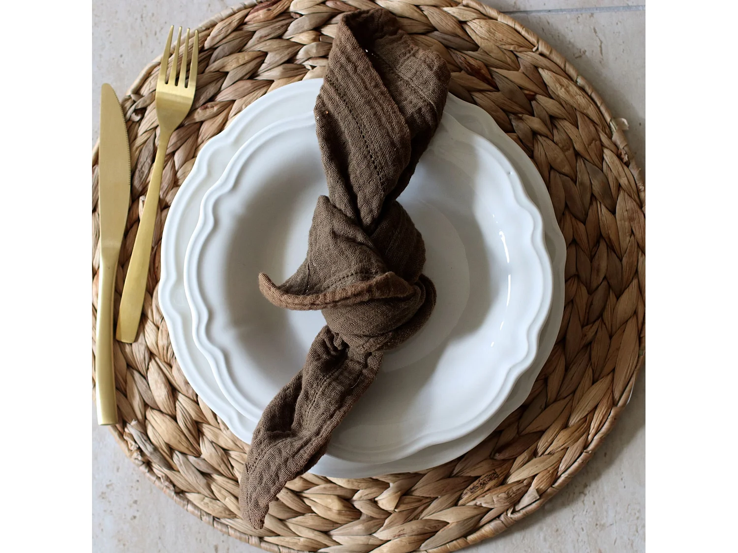 Novastyl - Lot 6 Assiettes Plates Charlotte 26cm En Gres Blanc