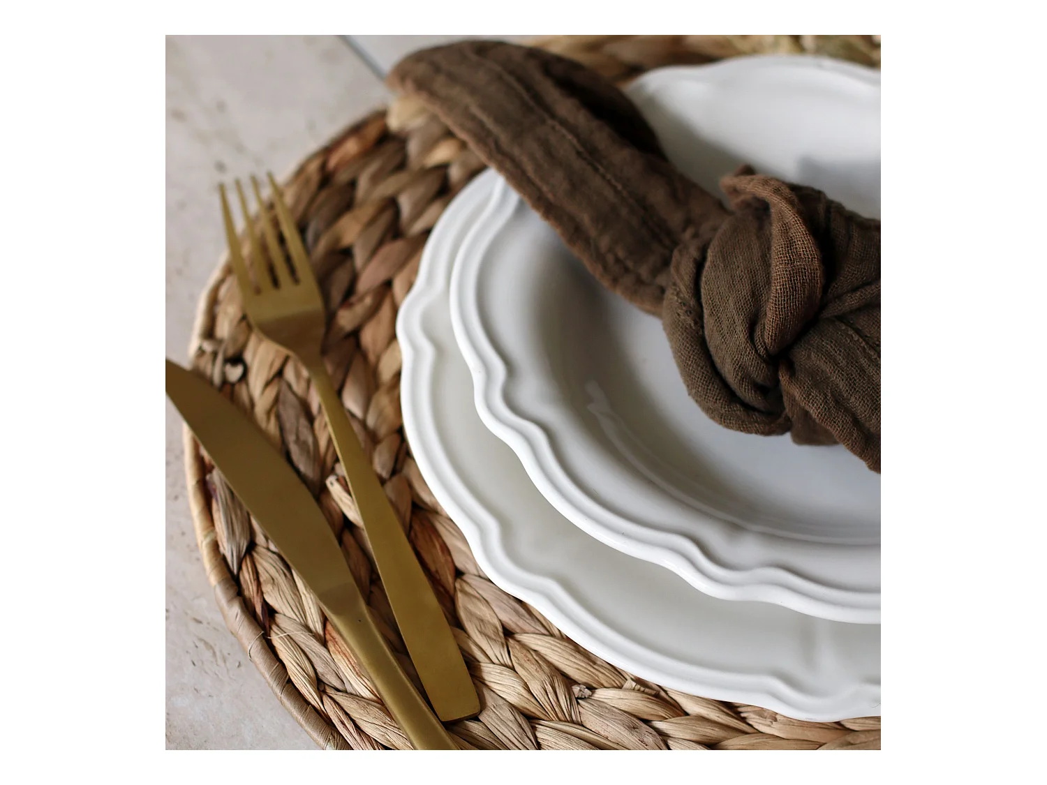 Novastyl - Lot 6 Assiettes Creuses Charlotte 22cm En Gres Blanc