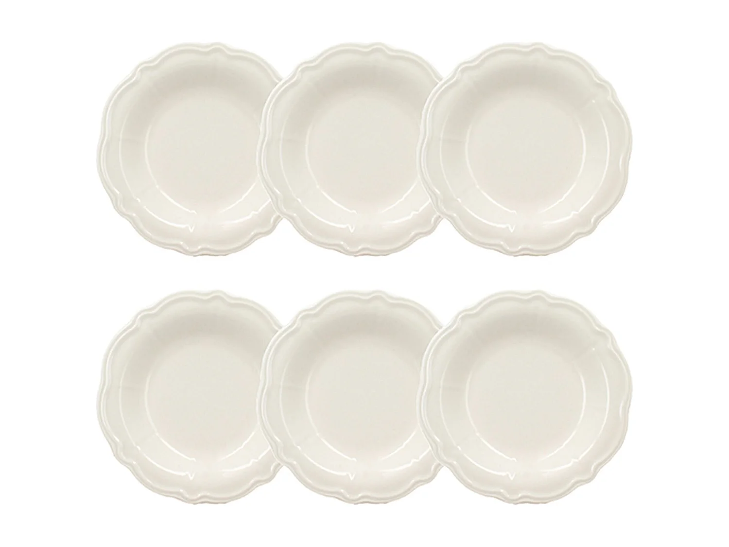 Novastyl - Lot 6 Assiettes Creuses Charlotte 22cm En Gres Blanc