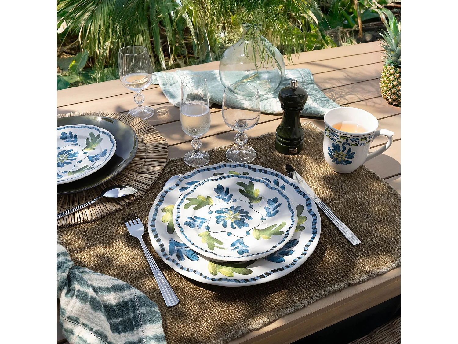 Novastyl - Lot 6 Assiettes Desserts Gardenia 20cm En Gres