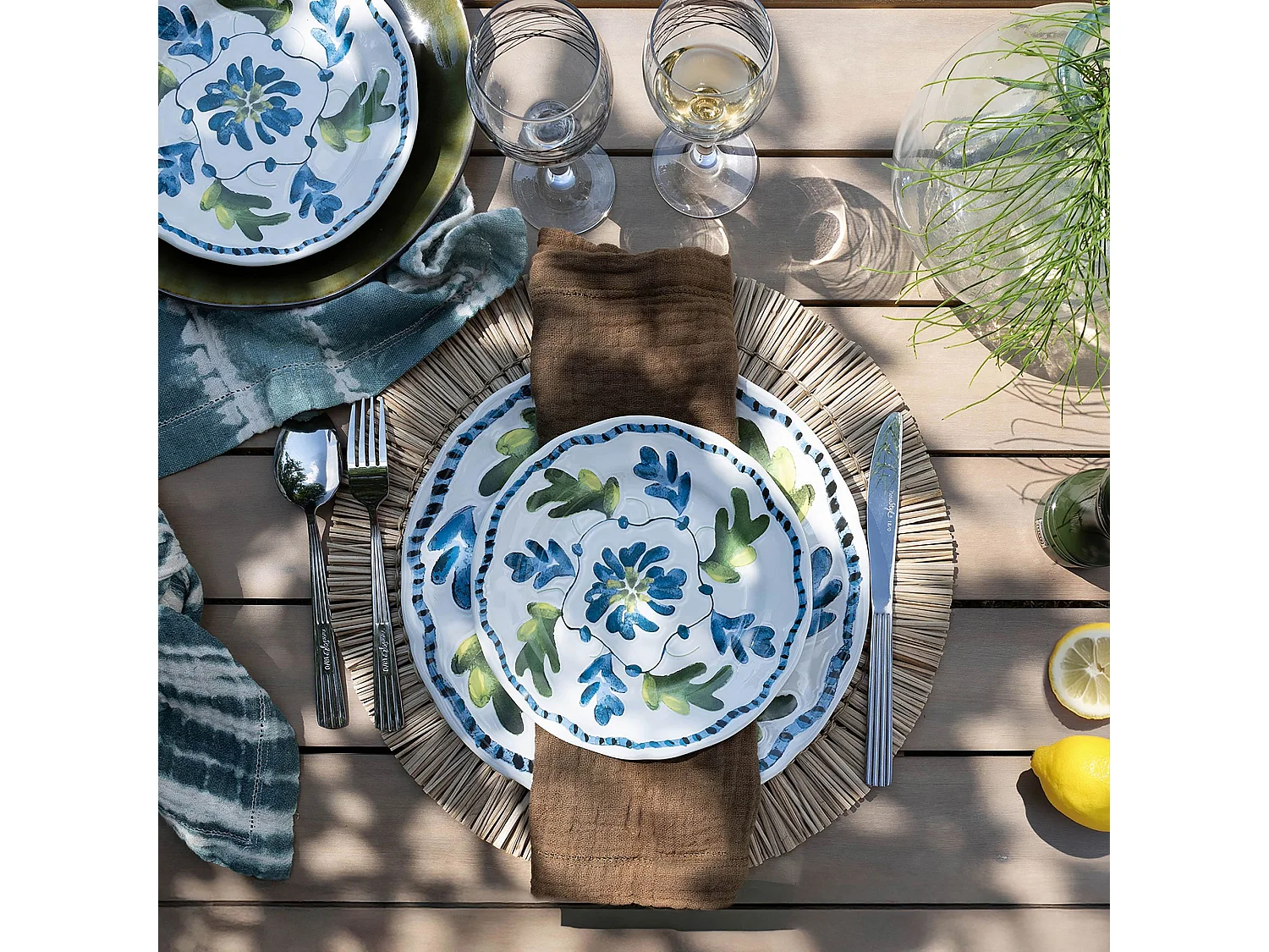 Novastyl - Lot 6 Assiettes Desserts Gardenia 20cm En Gres