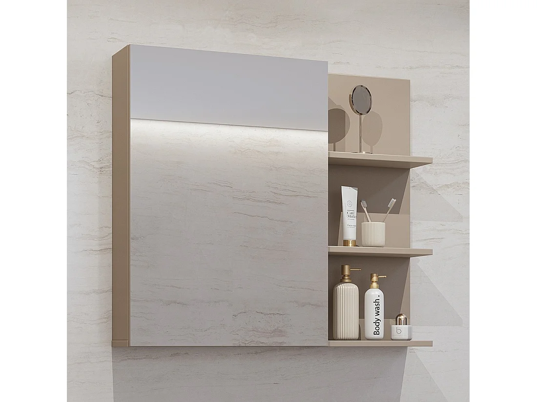 Miroir avec rangements de salle de bain GOBI coloris marron