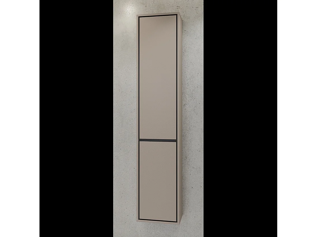 Colonne suspendue de salle de bain collection GOBI coloris marron.