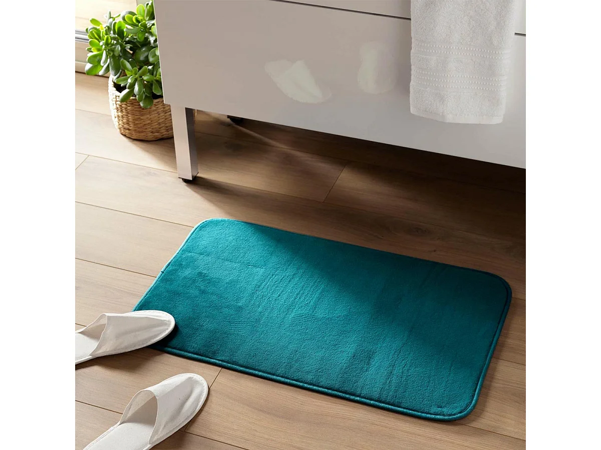 Tapis de Bain Microfibre "Vitamine II" 45x75cm Bleu Émeraude