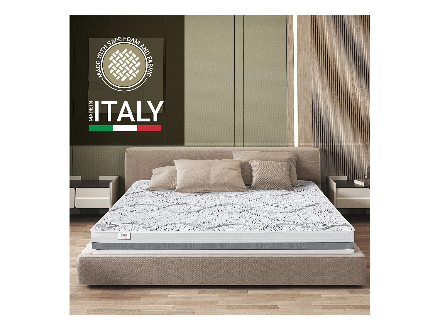 Matelas Double 150 x 200 à mémoire | Premium Quality | Hauteur 20 cm | Made in Italy