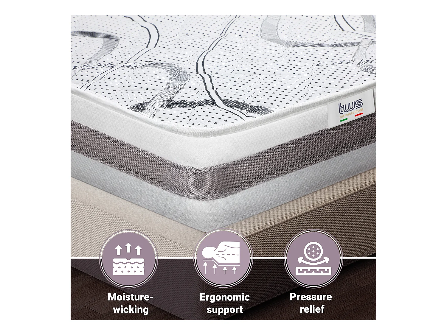 Dubbel matras 145 x 180 Memory Orthopedisch | Premium Quality | Hoogte 25 cm | Made in Italy