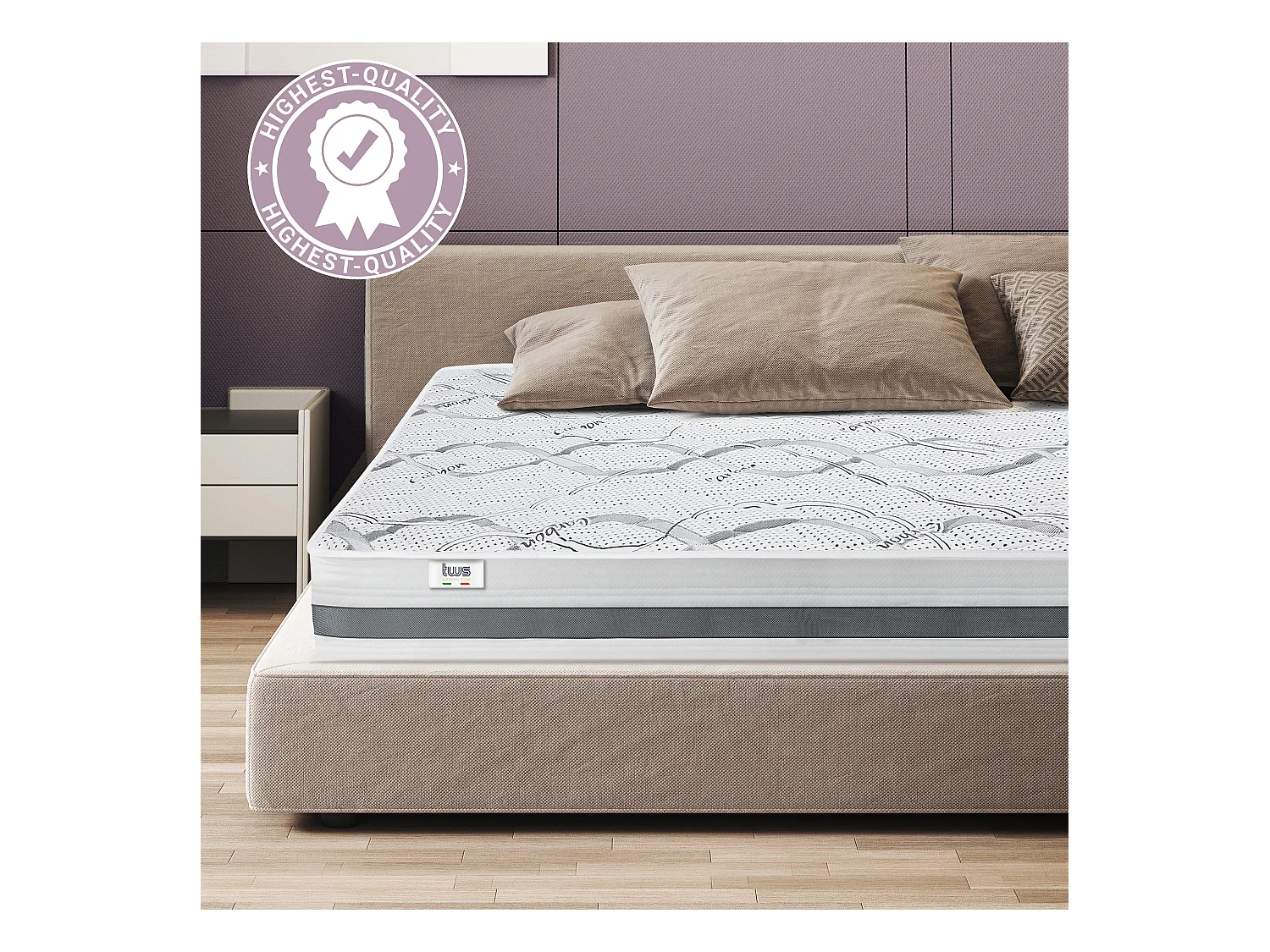 Einzelmatratze 105 x 210 Memory | Premium Qualität | Höhe 25 cm | Made in Italy