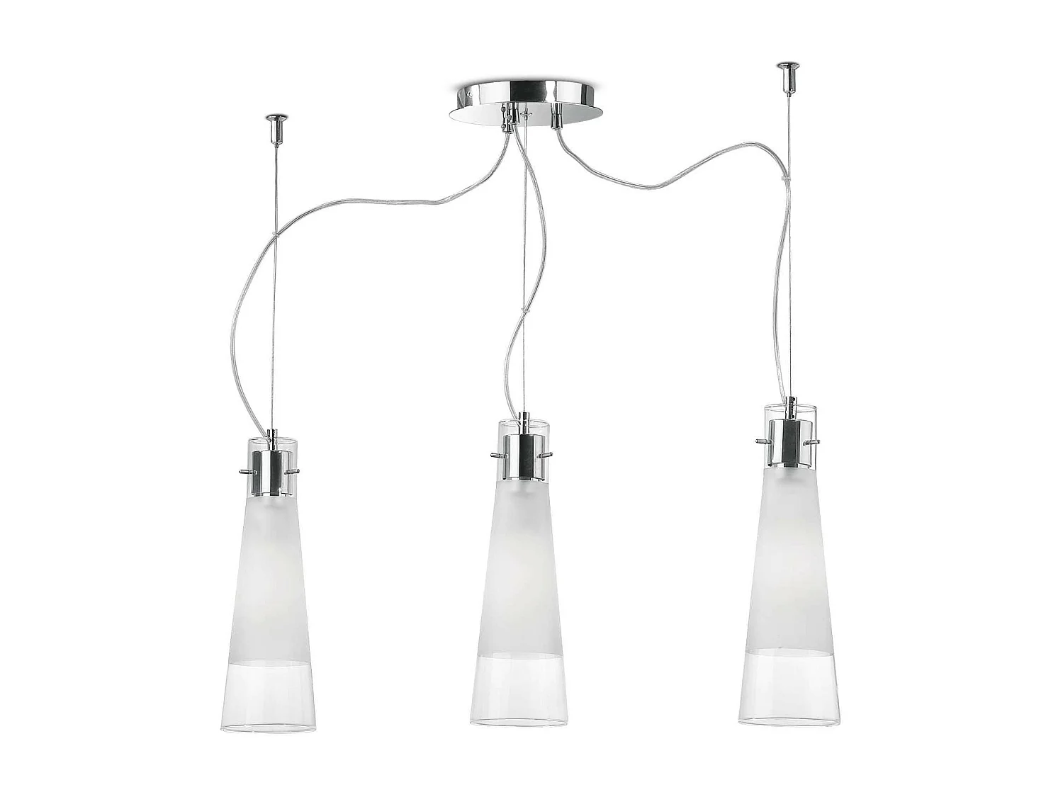 Ideal Lux Kuky Barre de suspension à 3 ampoules au fini chrome, E27