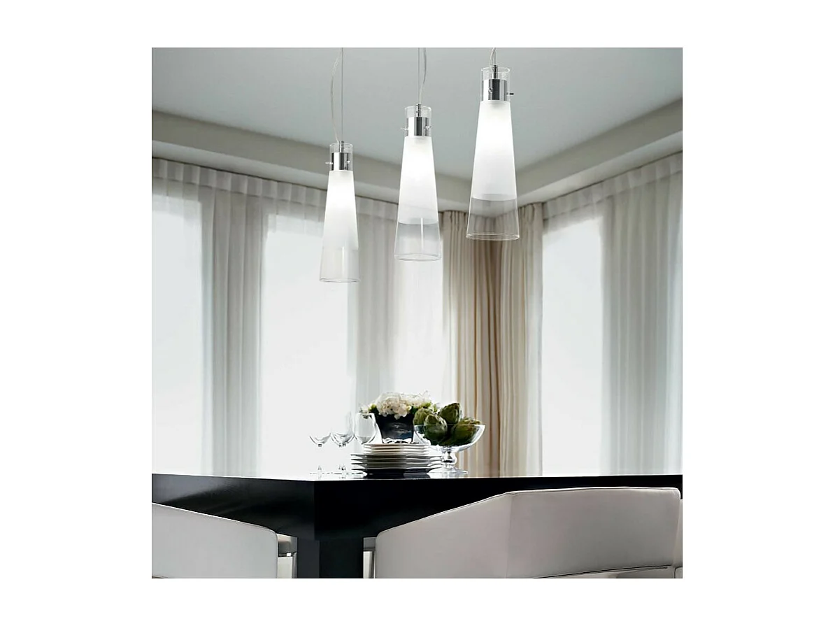 Ideal Lux Kuky Barre de suspension à 3 ampoules au fini chrome, E27