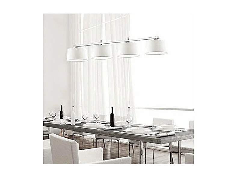 Ideal Lux Hilton Barre de suspension à 4 ampoules au fini chrome blanc, G9