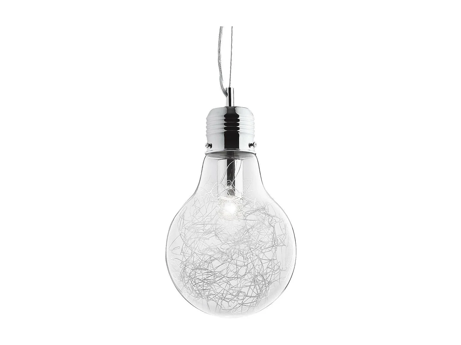 Ideal Lux Luce Max Petite suspension en forme d'ampoule à 1 ampoule, chrome, E27