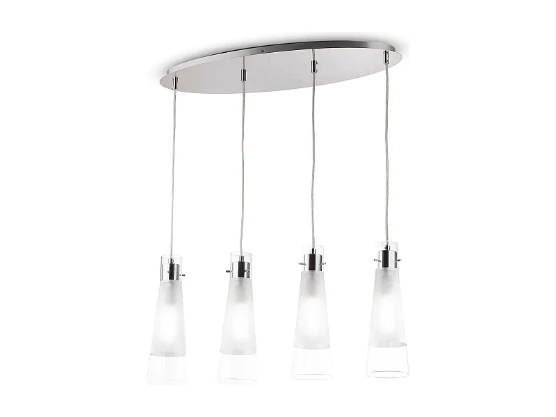 Ideal Lux Kuky - 4 Licht hängende Deckenpendelleuchte Chrom, E27