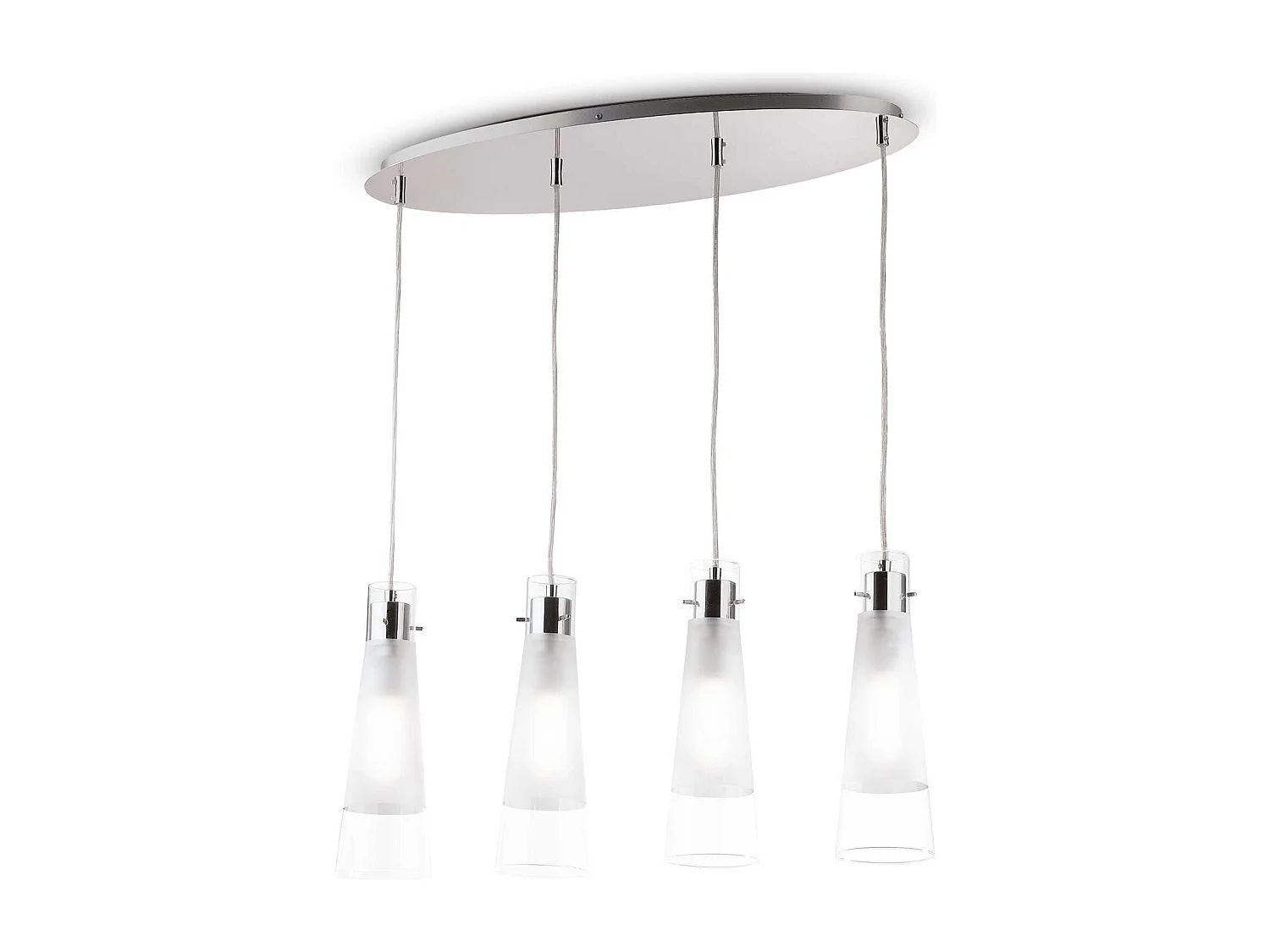 Ideal Lux Kuky - 4 Licht hängende Deckenpendelleuchte Chrom, E27