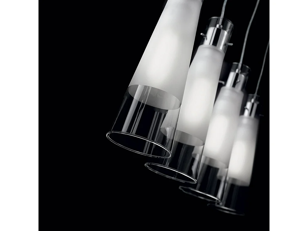 Ideal Lux Kuky - 4 Licht hängende Deckenpendelleuchte Chrom, E27