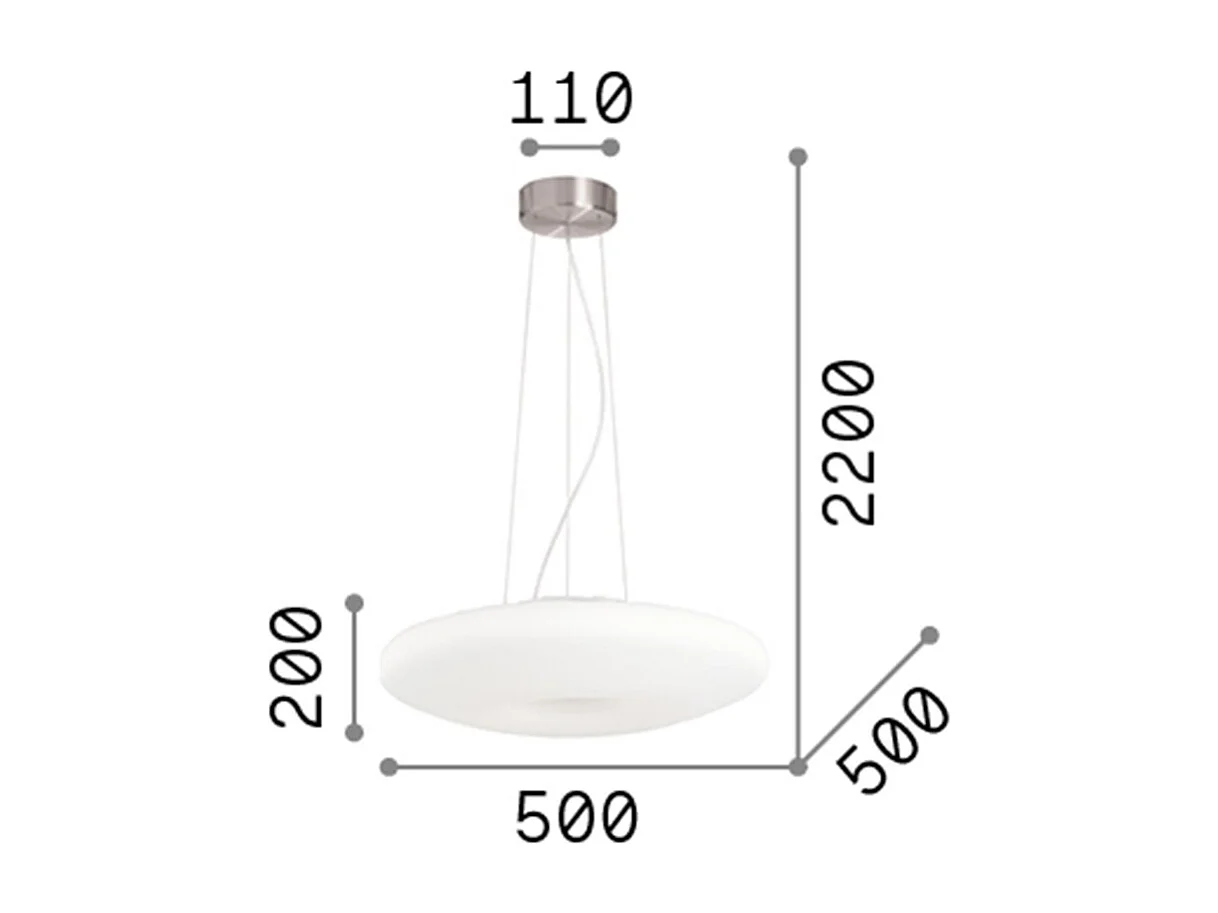 Ideal Lux Glory - Lampada da soffitto a 3 luci media bianca, attacco E27