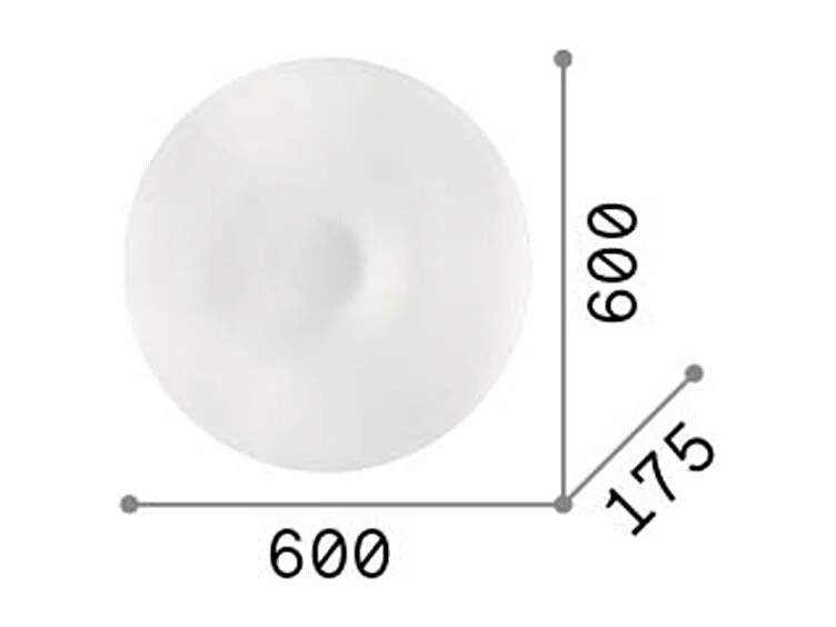 Ideal Lux Glory Grand plafonnier d'intérieur à 5 ampoules, blanc, E27