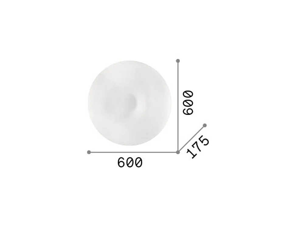 GLORY PL5 D60, Plafondlamp in opaline glas, Ideal Lux