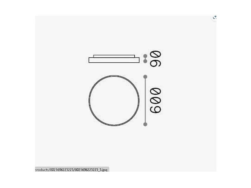HALO PL1 D60 4000K, plafonnier LED, Ideal Lux