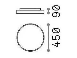 HALO PL1 D45 3000K, plafonnier LED, Ideal Lux