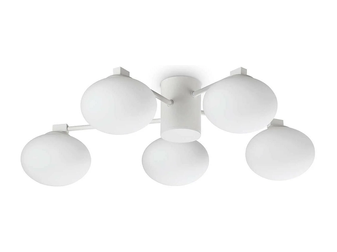 Ideal Lux HERMES Lámpara de techo con forma de globo, 5 luces, 60 cm, color blanco