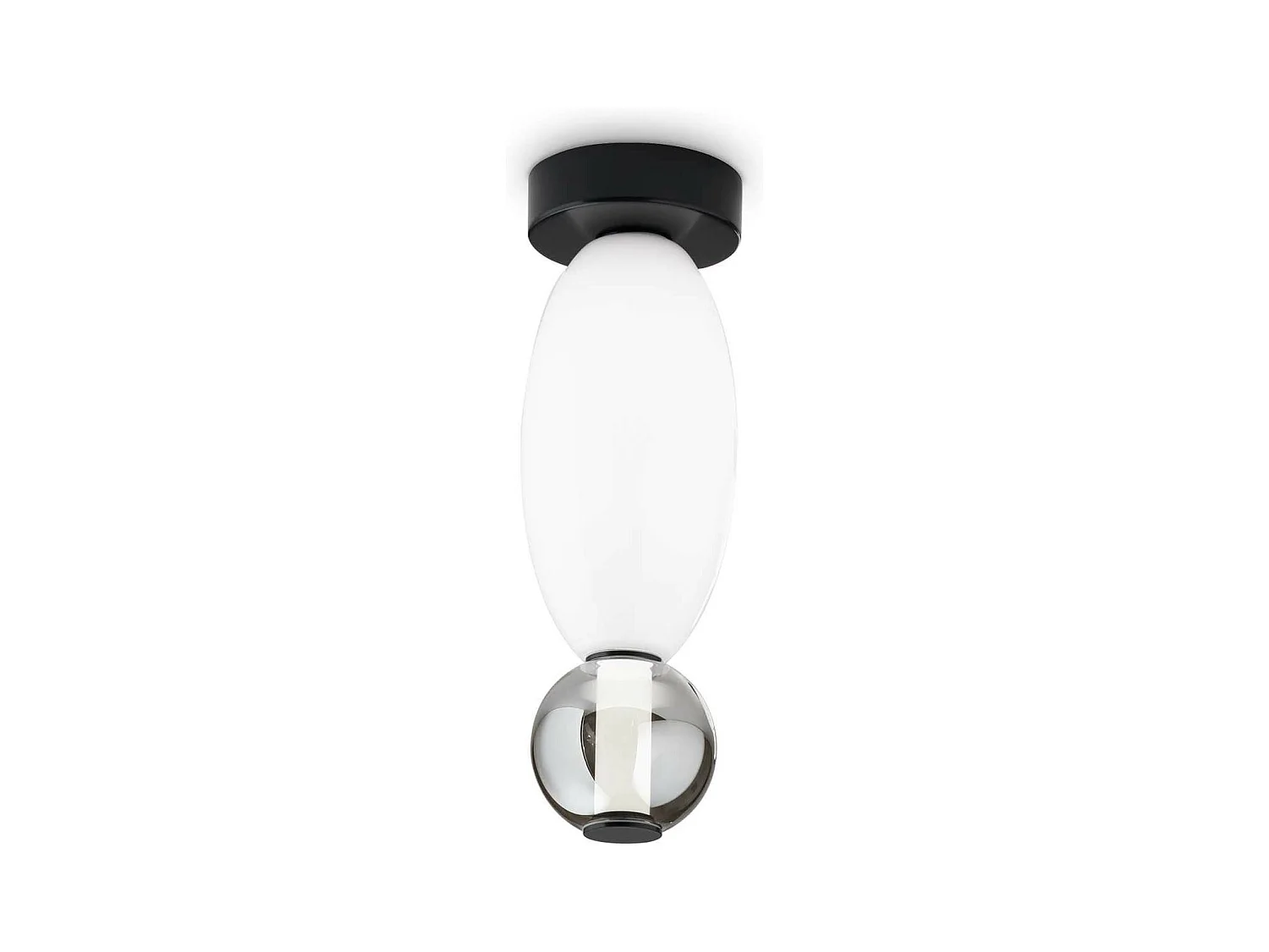 Ideal Lux LUMIERE Semi-Plafonnier LED Intégré Noir 1450Lm 3000K
