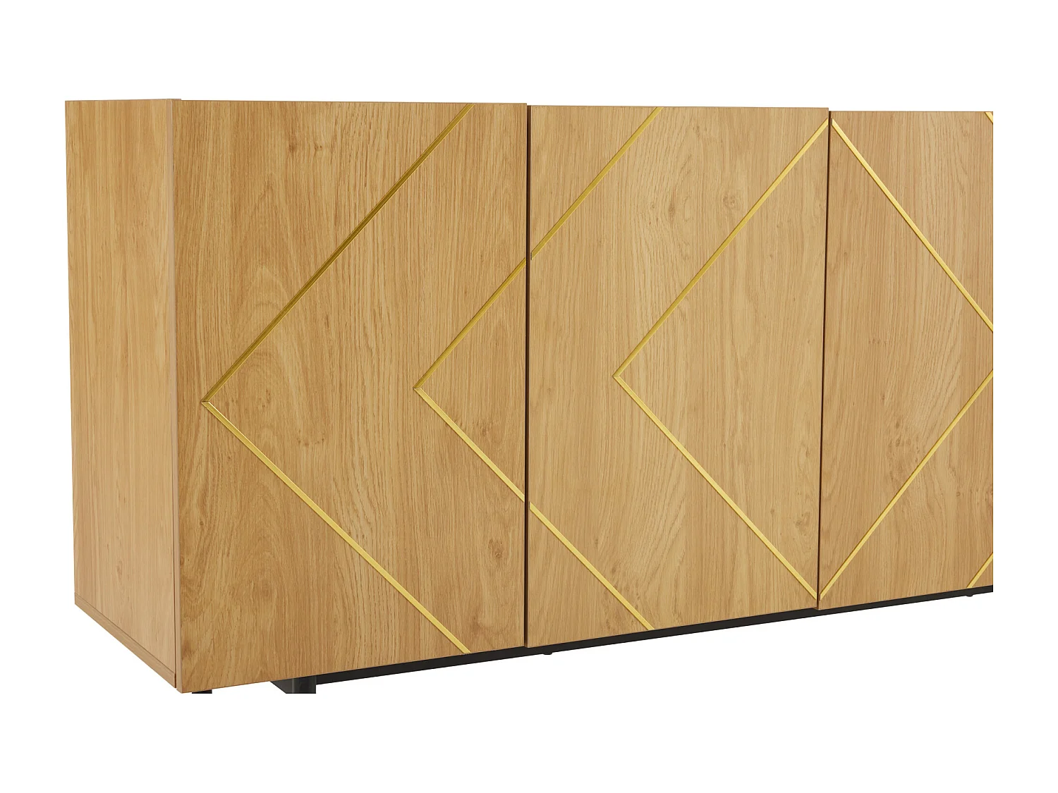 Sideboard – 4 Türen mit verstellbaren Einlegeböden – Natur