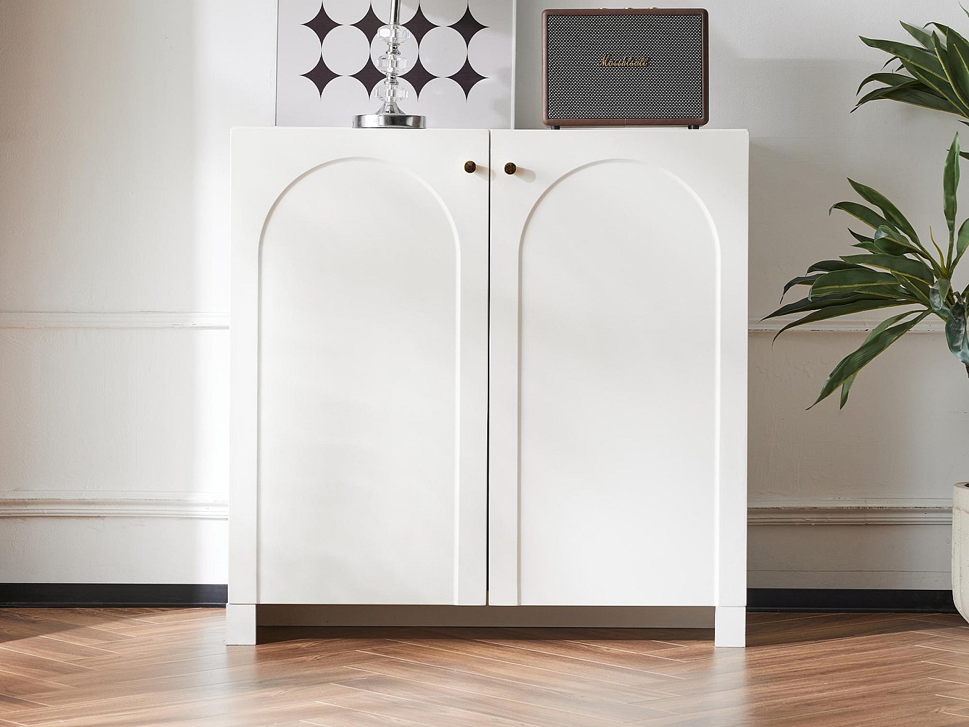 Milan dressoir 160 cm - Walnoot/antraciet - Dressoirs & Sideboards