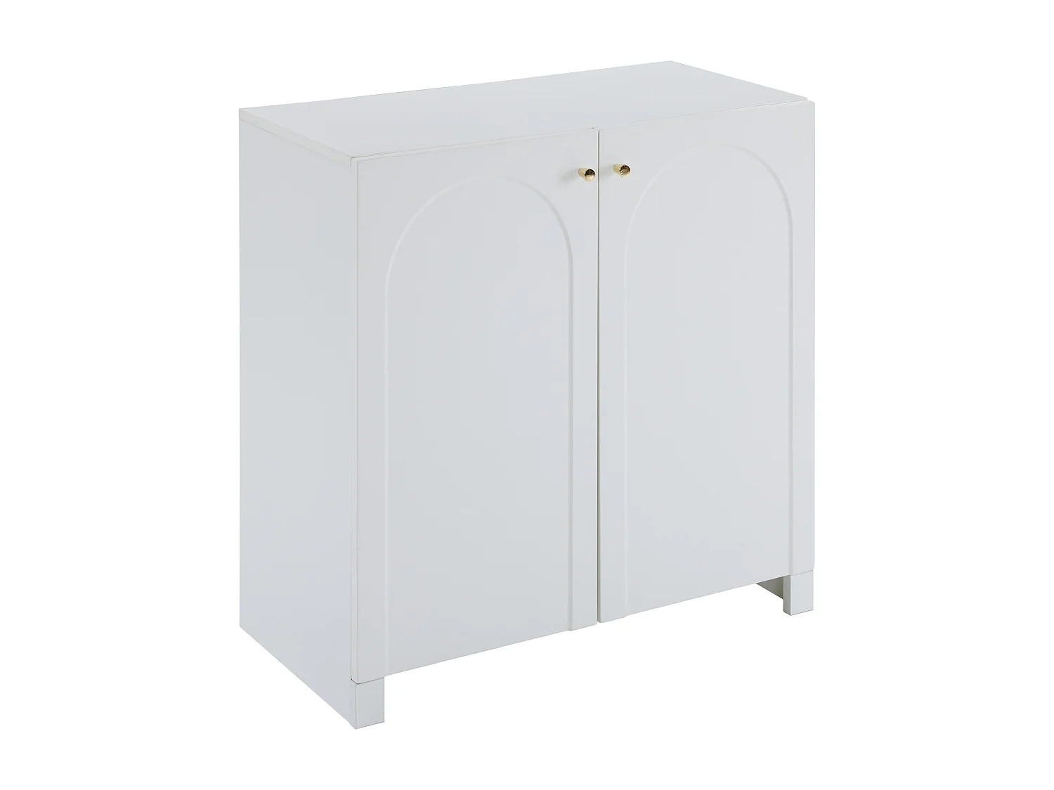 Buffet - 2 portes avec étagères régables - Blanc