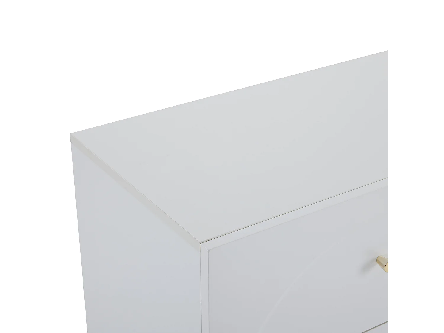 Buffet moderne - 6 portes avec poignées en métal - Blanc