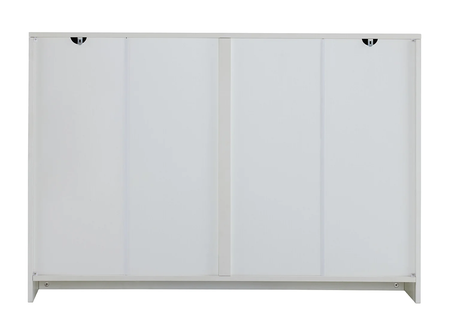 Buffet moderne - 6 portes avec poignées en métal - Blanc