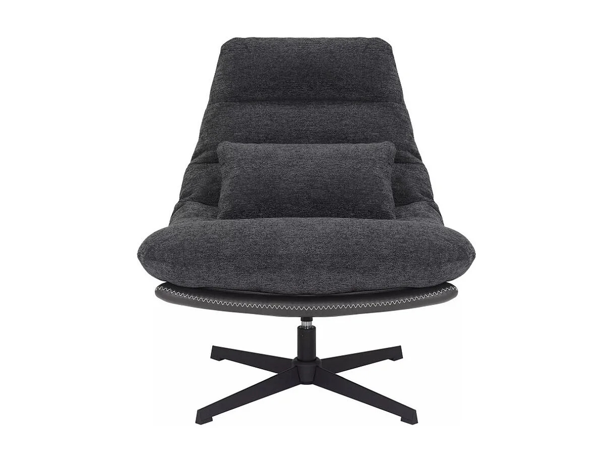 Sillón giratorio de ecopiel y tejido gris oscuro Sodalite