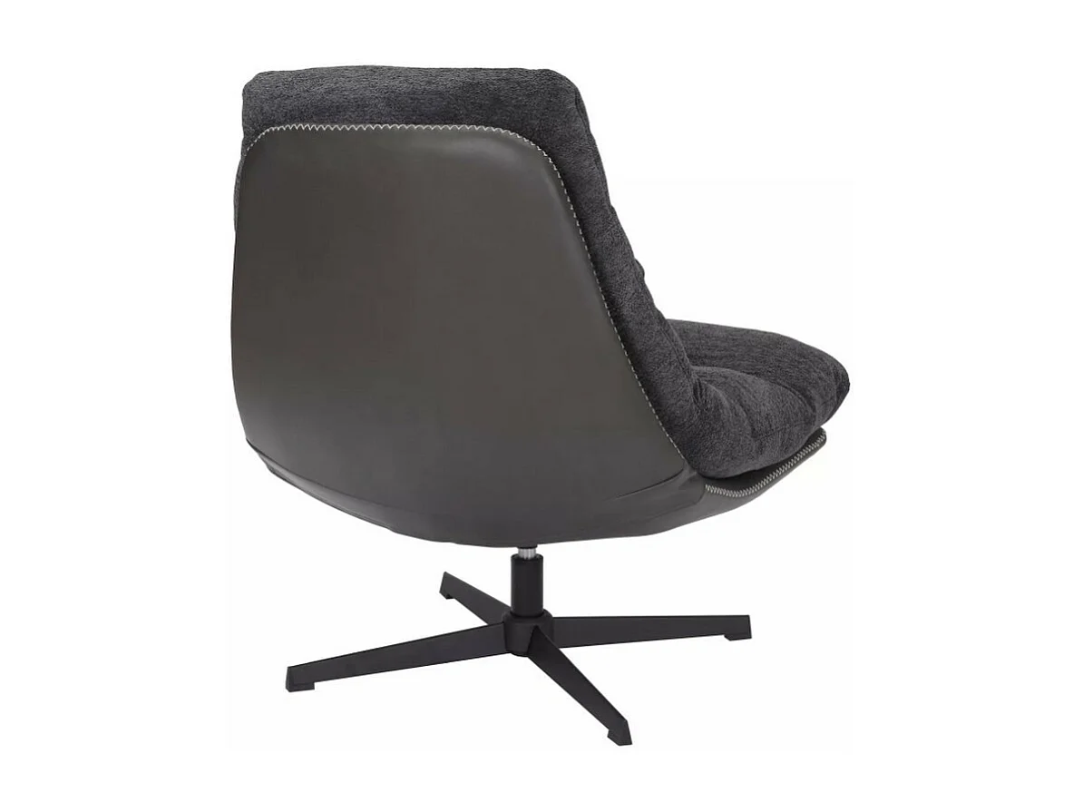 Sillón giratorio de ecopiel y tejido gris oscuro Sodalite