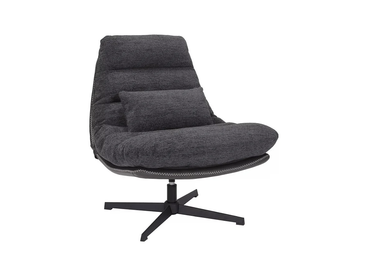 Fauteuil pivotant en éco-cuir et tissu gris foncé Sodalite