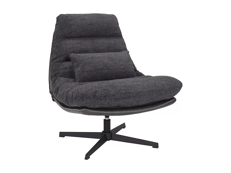 Fauteuil pivotant en éco-cuir et tissu gris foncé Sodalite