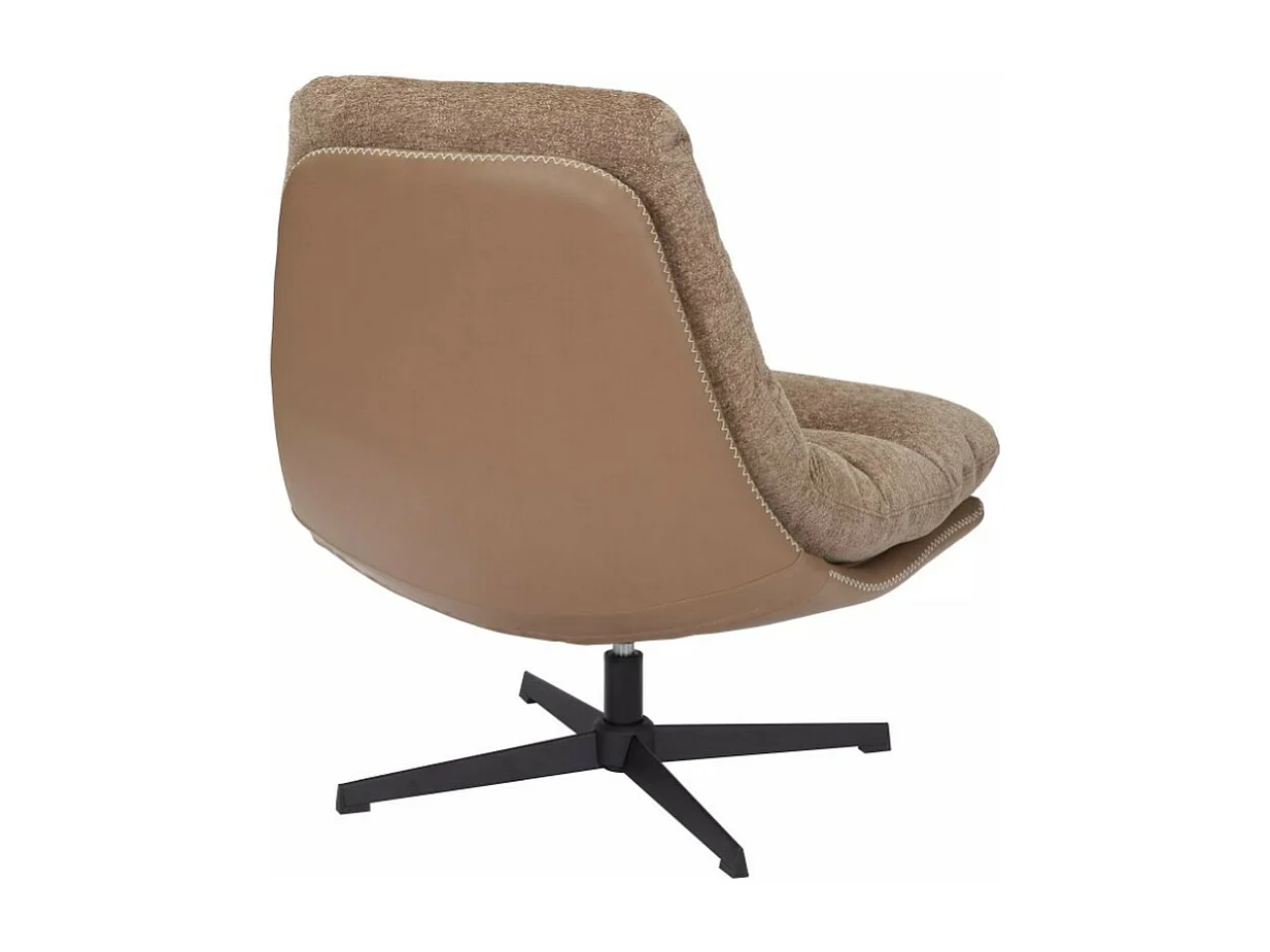 Poltrona girevole in tessuto ed ecopelle beige Sodalite